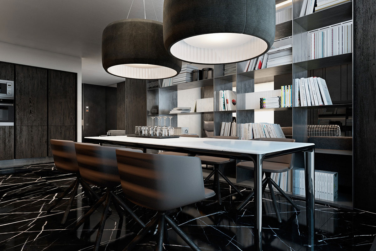 A Luxurious Apartment with Lots of Black and White Interiors in Kiev, Ukraine by Iryna Dzhemesiuk & Vitaly Yurov (19)