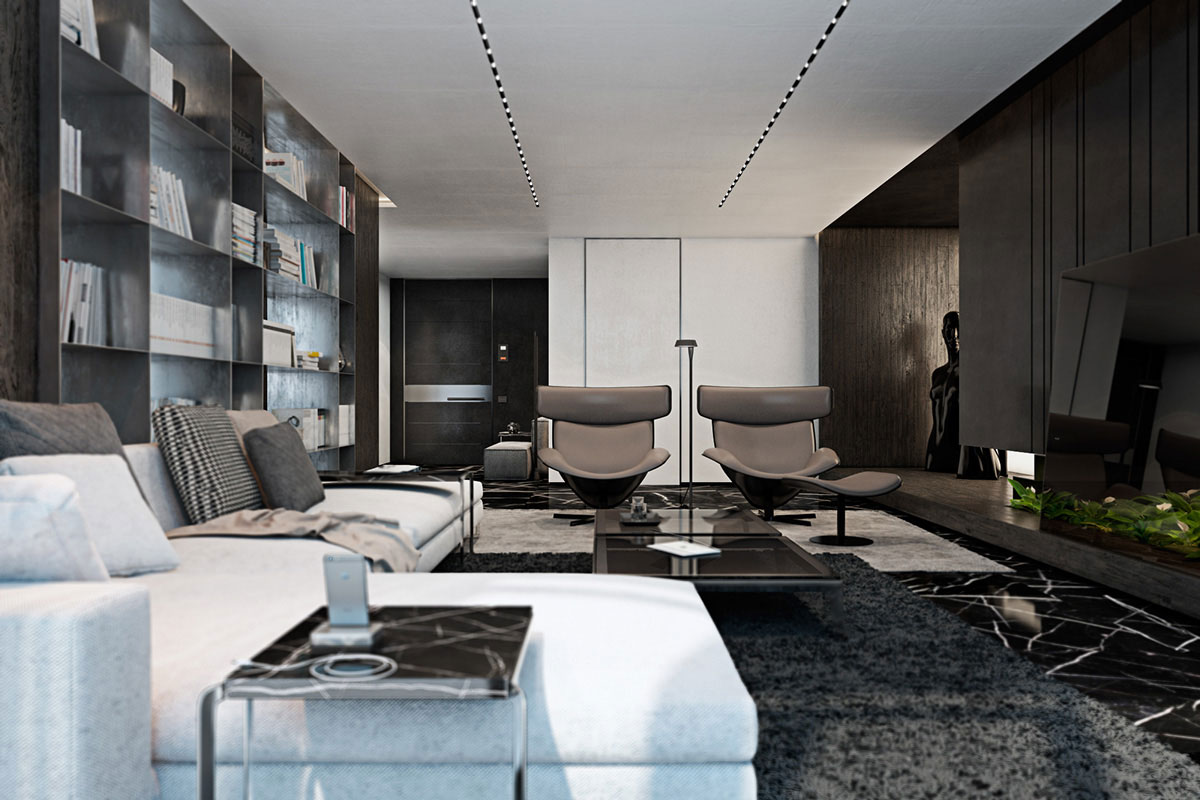 A Luxurious Apartment with Lots of Black and White Interiors in Kiev, Ukraine by Iryna Dzhemesiuk & Vitaly Yurov (2)