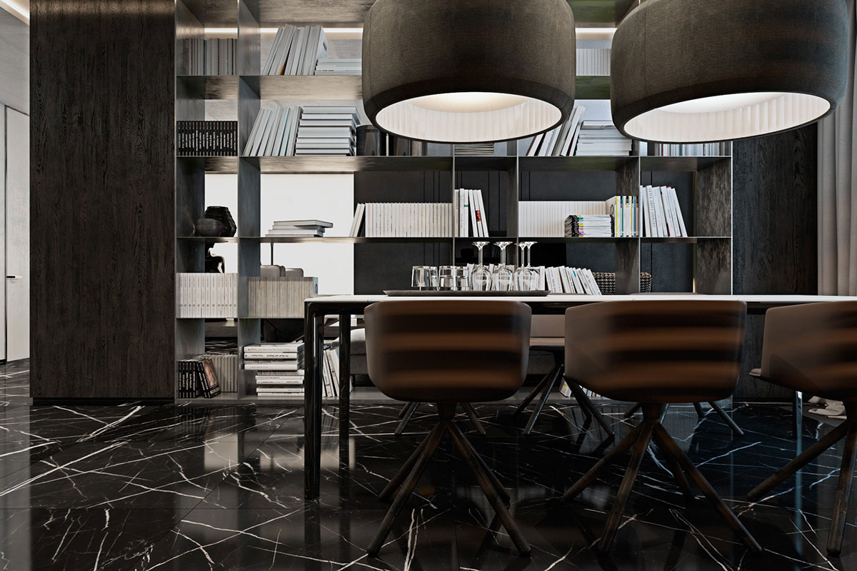A Luxurious Apartment with Lots of Black and White Interiors in Kiev, Ukraine by Iryna Dzhemesiuk & Vitaly Yurov (20)