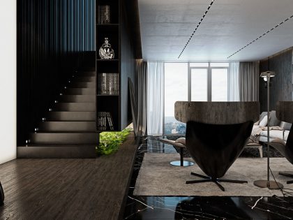 A Luxurious Apartment with Lots of Black and White Interiors in Kiev, Ukraine by Iryna Dzhemesiuk & Vitaly Yurov (21)