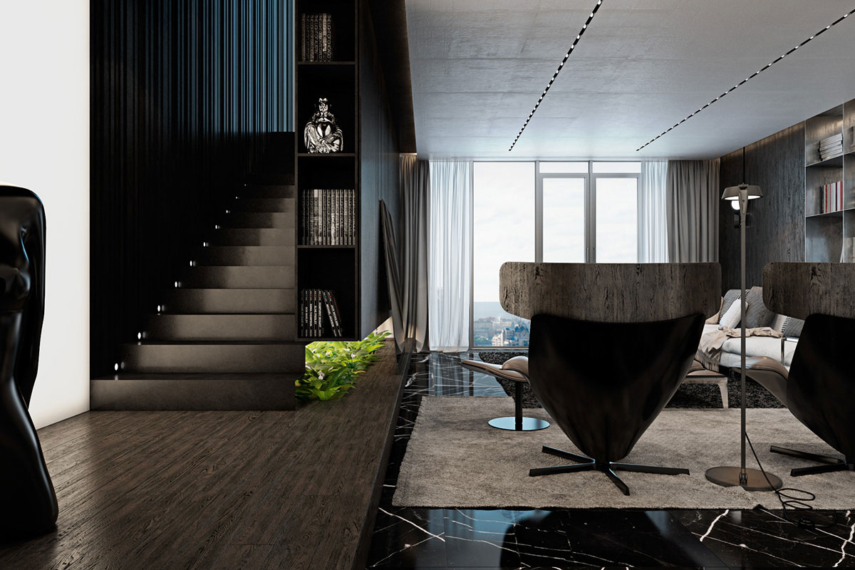 A Luxurious Apartment with Lots of Black and White Interiors in Kiev, Ukraine by Iryna Dzhemesiuk & Vitaly Yurov (21)