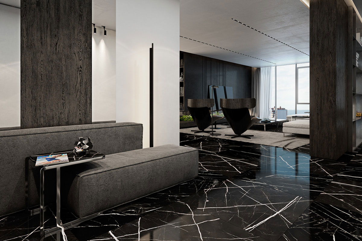 A Luxurious Apartment with Lots of Black and White Interiors in Kiev, Ukraine by Iryna Dzhemesiuk & Vitaly Yurov (5)