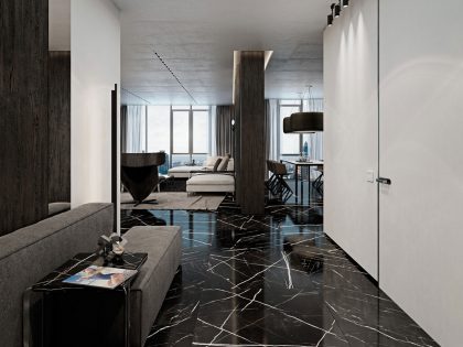 A Luxurious Apartment with Lots of Black and White Interiors in Kiev, Ukraine by Iryna Dzhemesiuk & Vitaly Yurov (6)