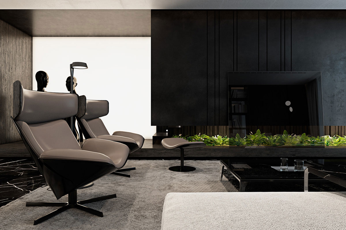 A Luxurious Apartment with Lots of Black and White Interiors in Kiev, Ukraine by Iryna Dzhemesiuk & Vitaly Yurov (7)