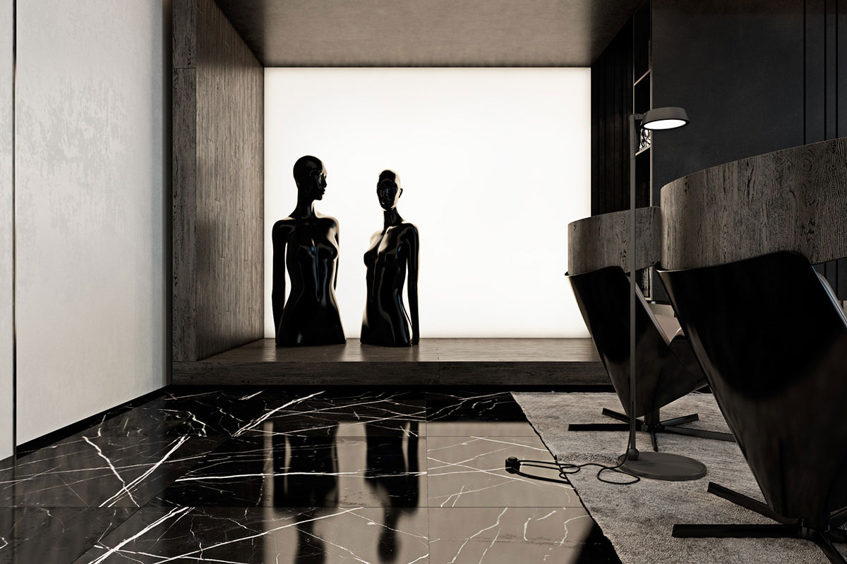 A Luxurious Apartment with Lots of Black and White Interiors in Kiev, Ukraine by Iryna Dzhemesiuk & Vitaly Yurov (8)