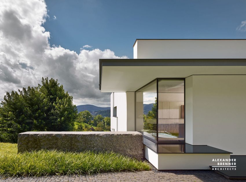 A Magnificent Contemporary Home Framed by Low Walls in Reutlingen, Germany by Alexander Brenner Architects (7)