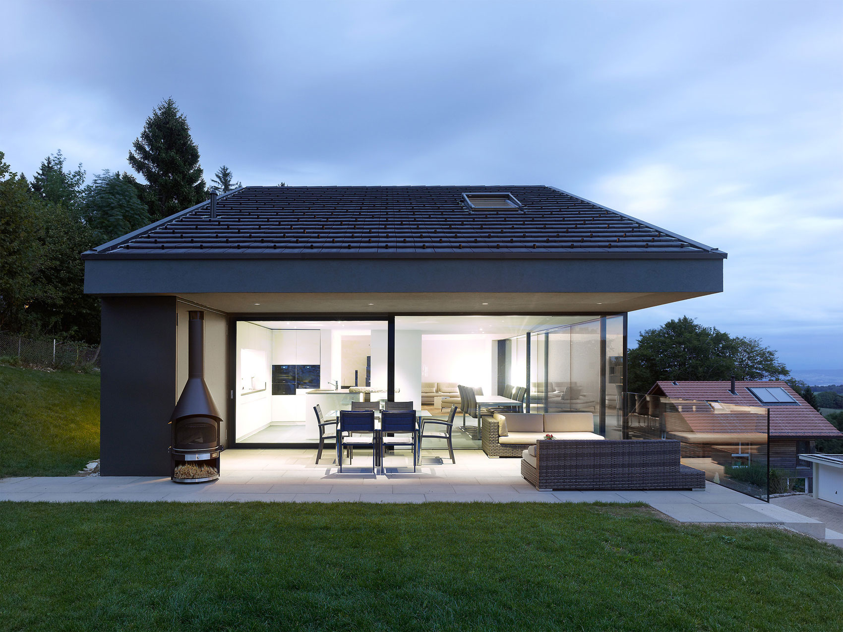 A Modern Minimalist House Built Into the Hillside in Nods, Switzerland by Andrea Pelati Architecte (8)