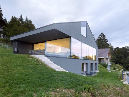 A Modern Minimalist House Built Into the Hillside in Nods, Switzerland by Andrea Pelati Architecte (9)