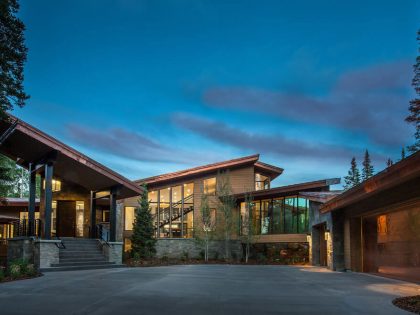 A Remarkable Contemporary Mountain Home in the Woods of Utah by LMK Interior Design (10)