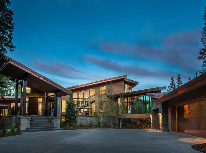 A Remarkable Contemporary Mountain Home in the Woods of Utah by LMK Interior Design (10)