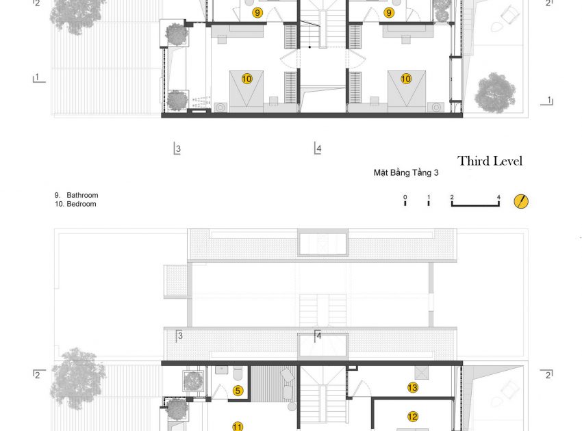 A Row House Transformed into a Bright Home with White Concrete Blocks in Vietnam by LANDMAK ARCHITECTURE (27)