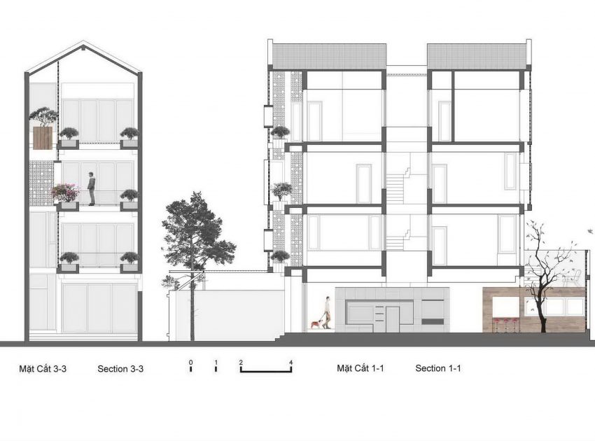 A Row House Transformed into a Bright Home with White Concrete Blocks in Vietnam by LANDMAK ARCHITECTURE (29)