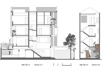 A Row House Transformed into a Bright Home with White Concrete Blocks in Vietnam by LANDMAK ARCHITECTURE (30)