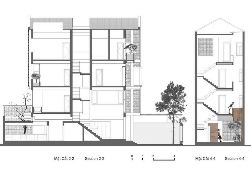 A Row House Transformed into a Bright Home with White Concrete Blocks in Vietnam by LANDMAK ARCHITECTURE (30)