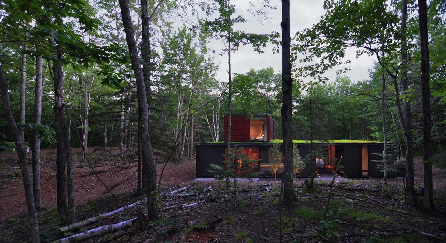 A Small Contemporary Home Nestled in a Nature Forest on the Shores of Lake Michigan by Johnsen Schmaling Architects (11)