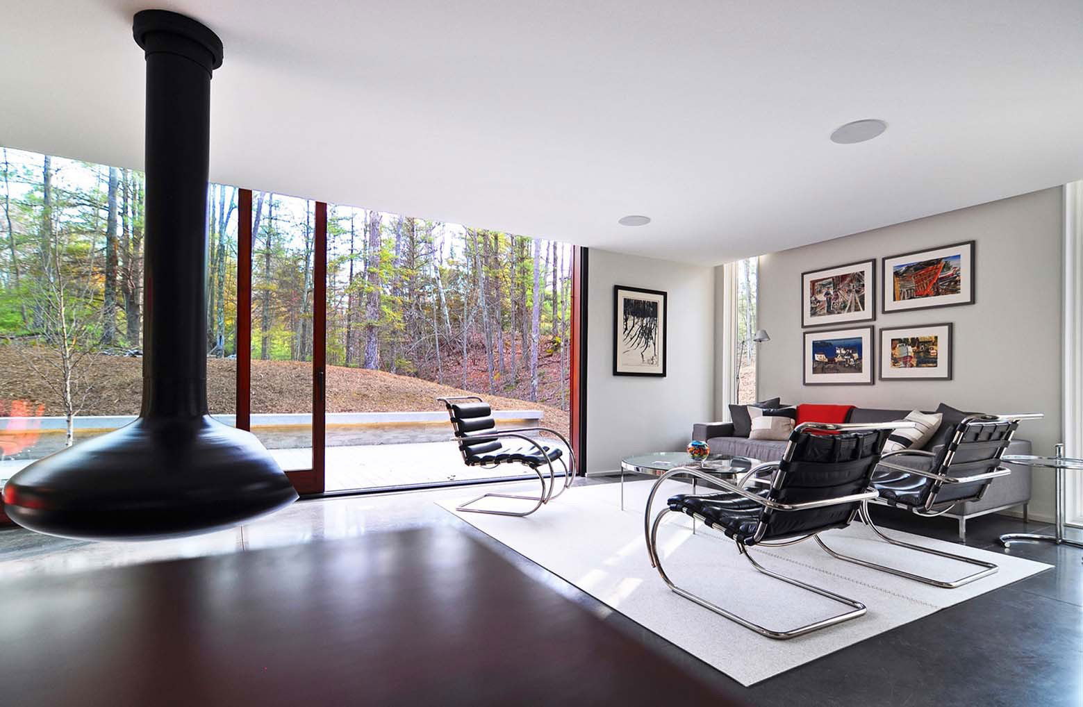 A Small Contemporary Home Nestled in a Nature Forest on the Shores of Lake Michigan by Johnsen Schmaling Architects (6)