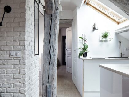 A Smart Contemporary Apartment with Rustic Meets Industrial Decor in Ivry-sur-Seine, France by Prisca Pellerin (8)