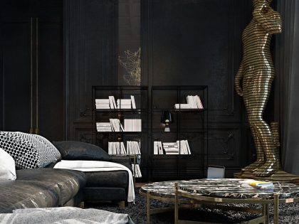 A Sophisticated Modern Apartment with Stylish and Unique Character in Paris by Iryna Dzhemesiuk & Vitaly Yurov (9)