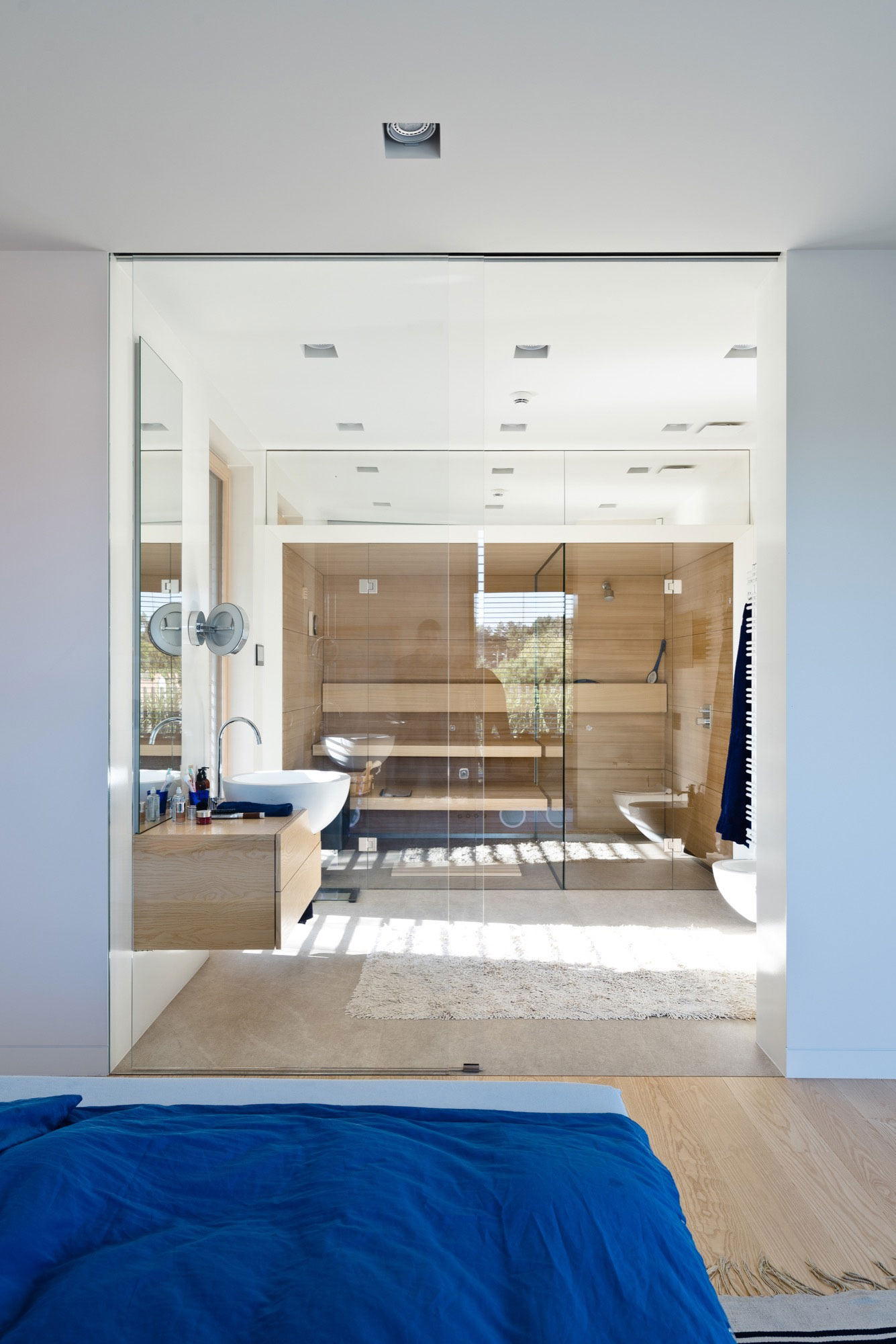 A Spacious Contemporary Wooden Home with Cedar Walls Inside and Out in Poznań by Mariusz Wrzeszcz Office (10)