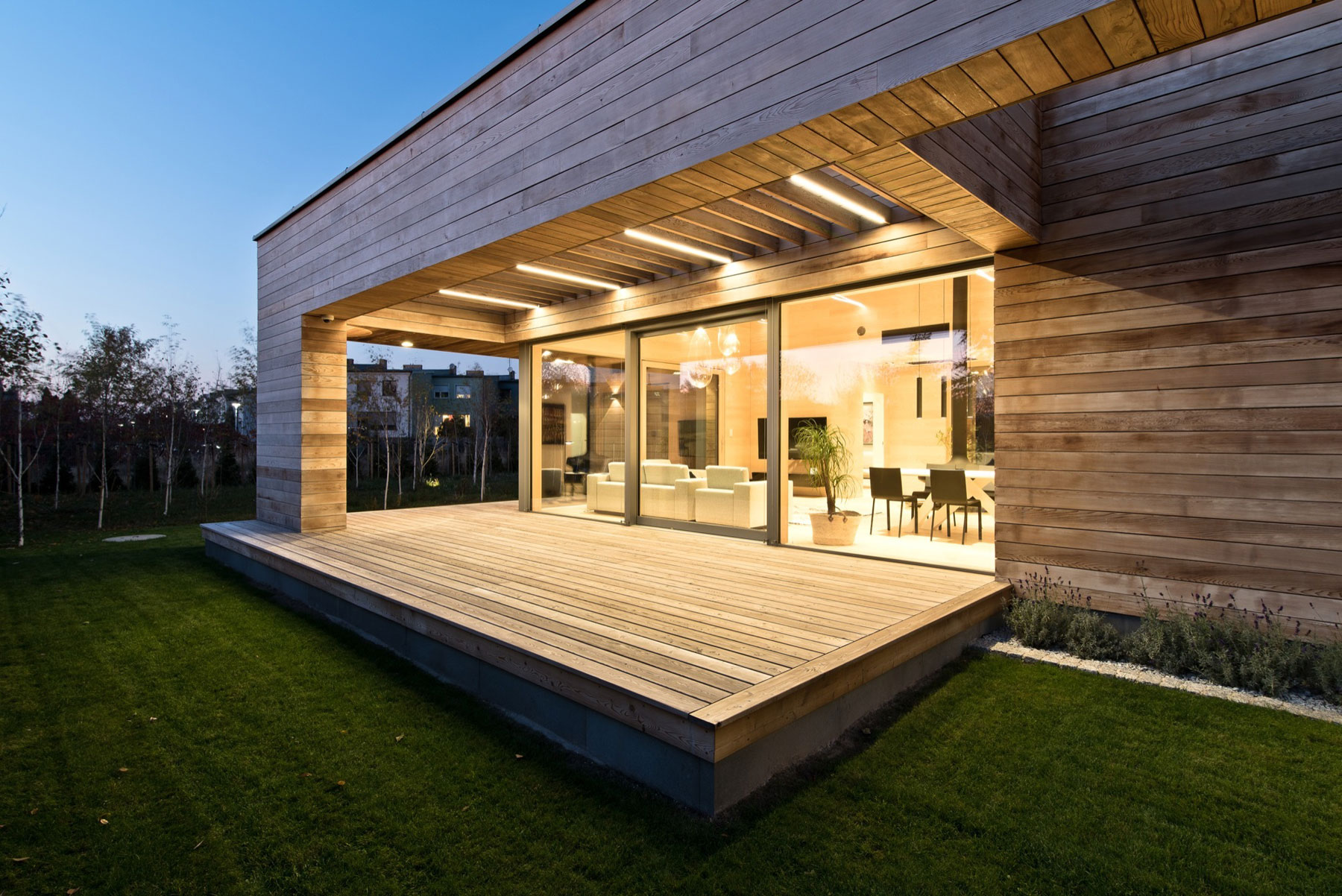 A Spacious Contemporary Wooden Home with Cedar Walls Inside and Out in Poznań by Mariusz Wrzeszcz Office (12)