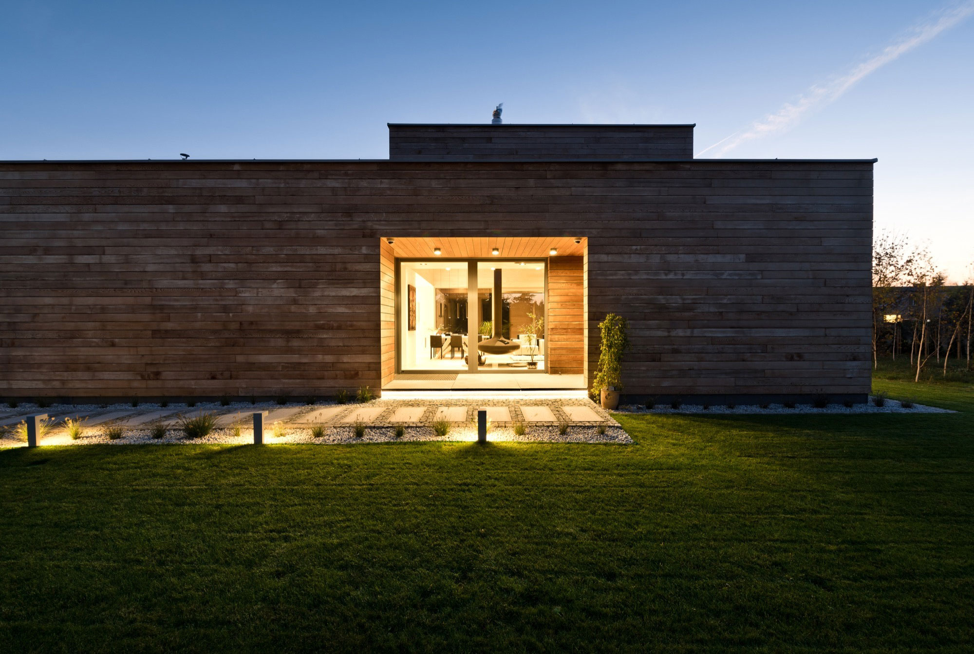 A Spacious Contemporary Wooden Home with Cedar Walls Inside and Out in Poznań by Mariusz Wrzeszcz Office (14)