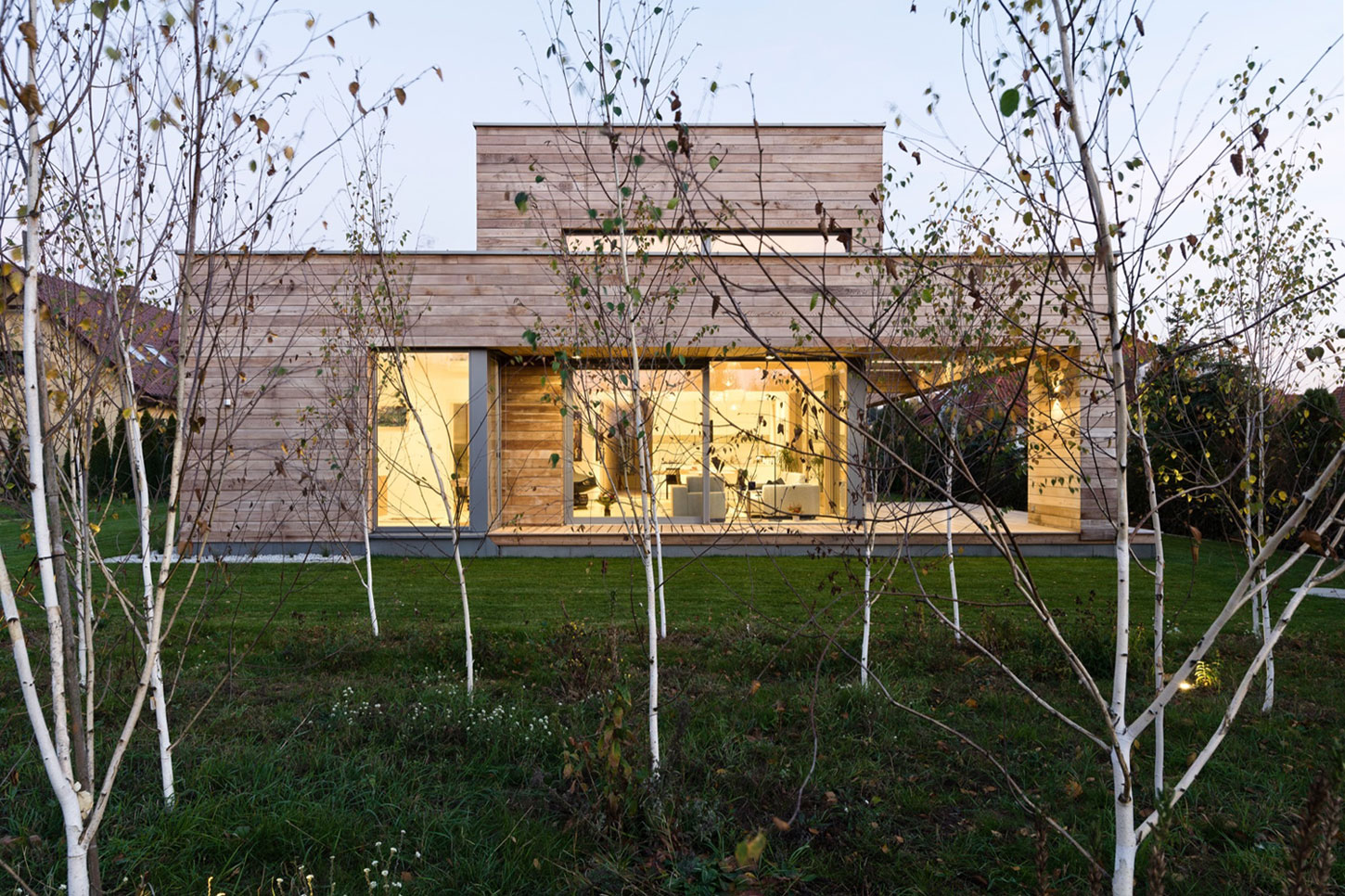 A Spacious Contemporary Wooden Home with Cedar Walls Inside and Out in Poznań by Mariusz Wrzeszcz Office (15)