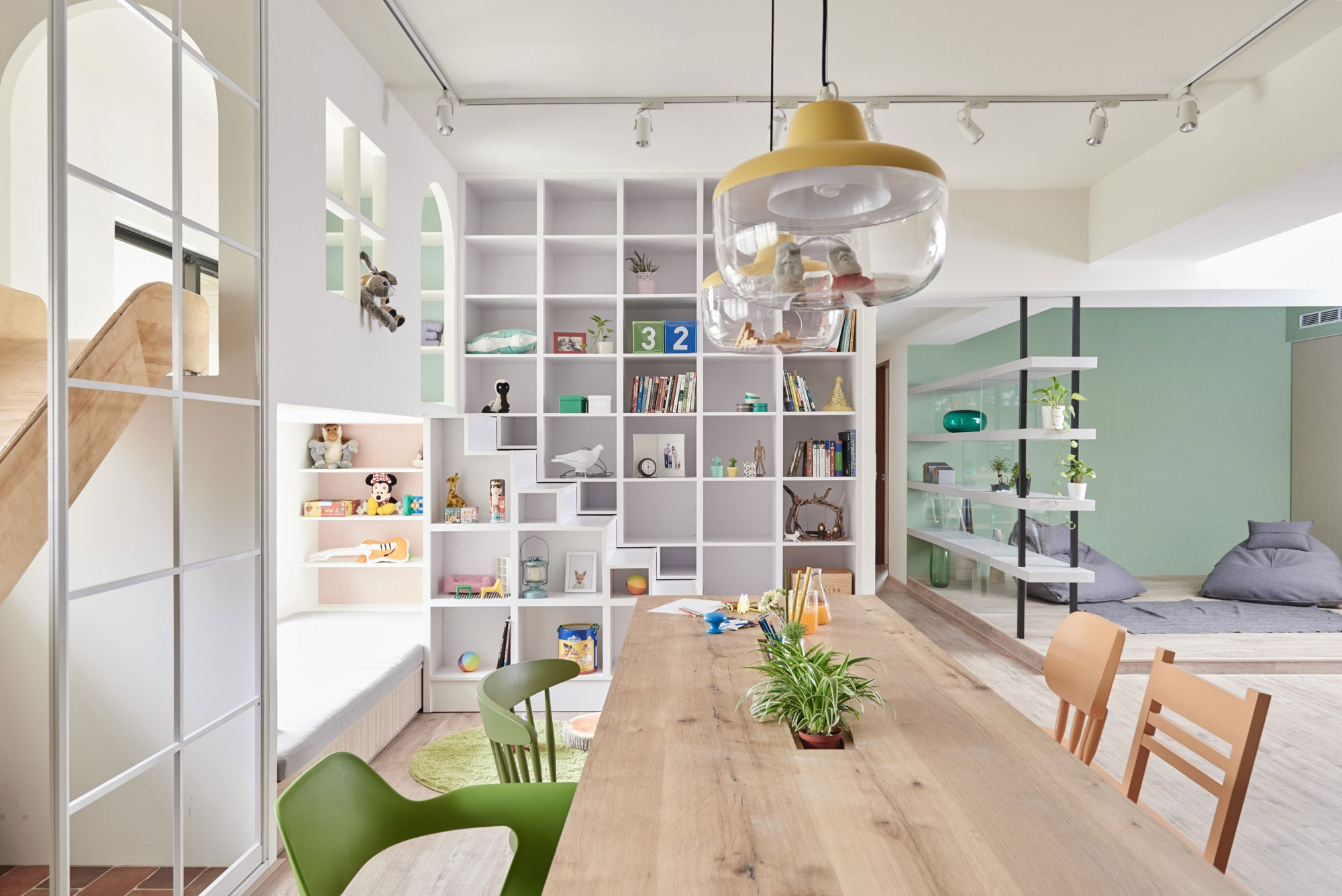 A Spacious Family Home with Wooden Slide and Swings in Kaohsiung City by HAO Design (10)