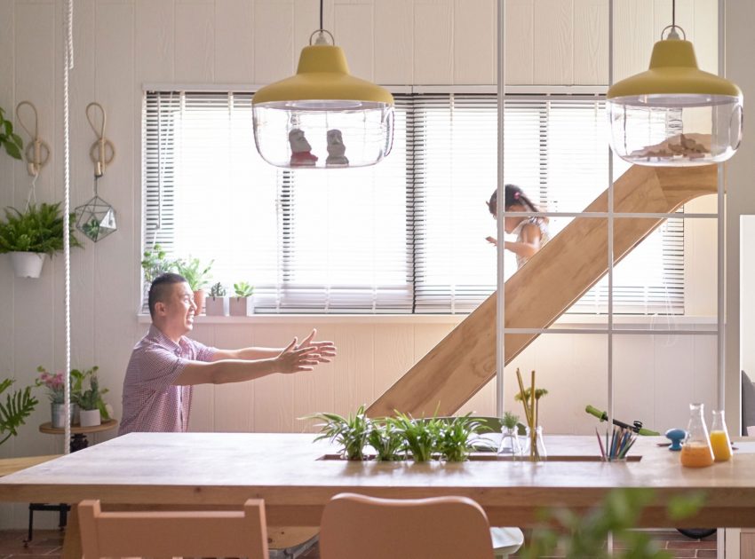 A Spacious Family Home with Wooden Slide and Swings in Kaohsiung City by HAO Design (11)