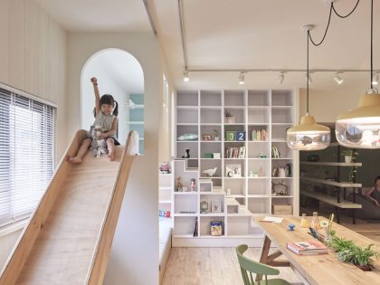 A Spacious Family Home with Wooden Slide and Swings in Kaohsiung City by HAO Design (13)