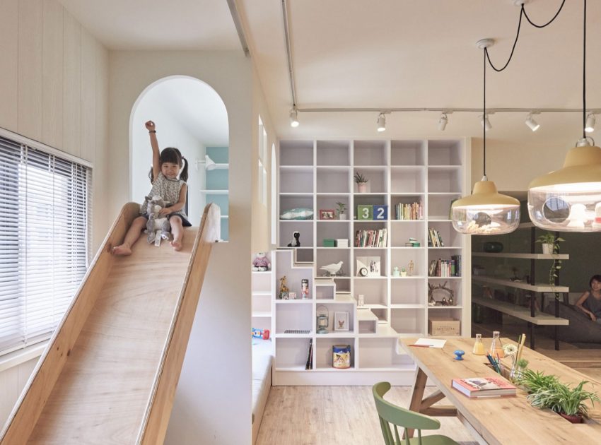 A Spacious Family Home with Wooden Slide and Swings in Kaohsiung City by HAO Design (13)