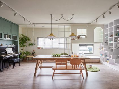 A Spacious Family Home with Wooden Slide and Swings in Kaohsiung City by HAO Design (6)