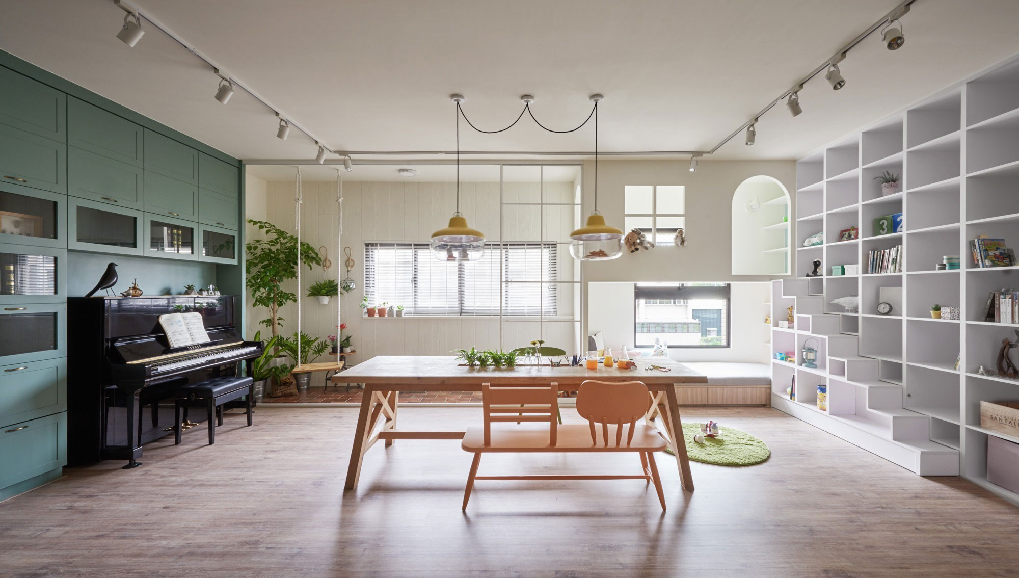 A Spacious Family Home with Wooden Slide and Swings in Kaohsiung City by HAO Design (6)