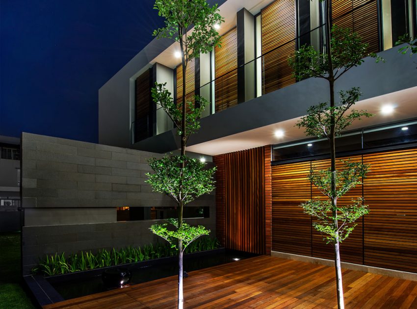 A Spacious Modern House with Wood and Orange Brick Walls in Singapore by Park + Associates Pte Ltd (11)