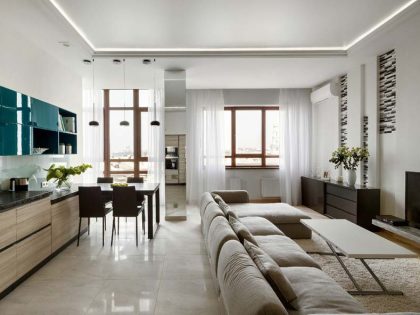 A Spacious and Modern Monochrome Apartment in Kharkov, Ukraine