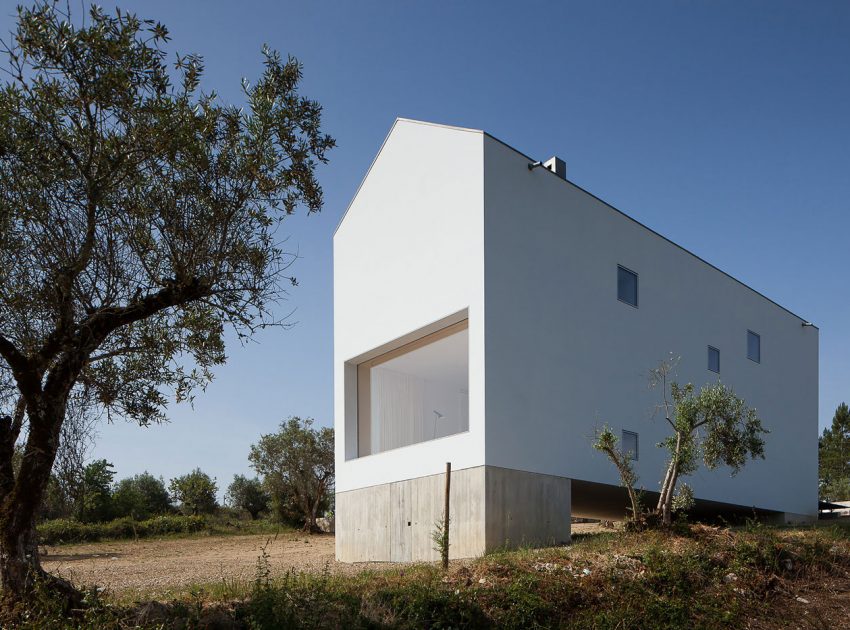 A Stunning Concrete Home Surrounded by Fields and Vegetation in Fonte Boa by João Mendes Ribeiro (1)