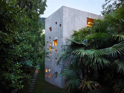 A Stunning Concrete House for a Family of Three Persons on the Lake Maggiore by Wespi de Meuron Romeo Architects (17)