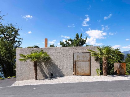 A Stunning Concrete House for a Family of Three Persons on the Lake Maggiore by Wespi de Meuron Romeo Architects (5)