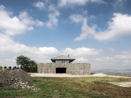 A Stunning Home with Gabion Walls and a Grassy Viewing Deck in Sofia, Bulgaria by I/O Architects (4)