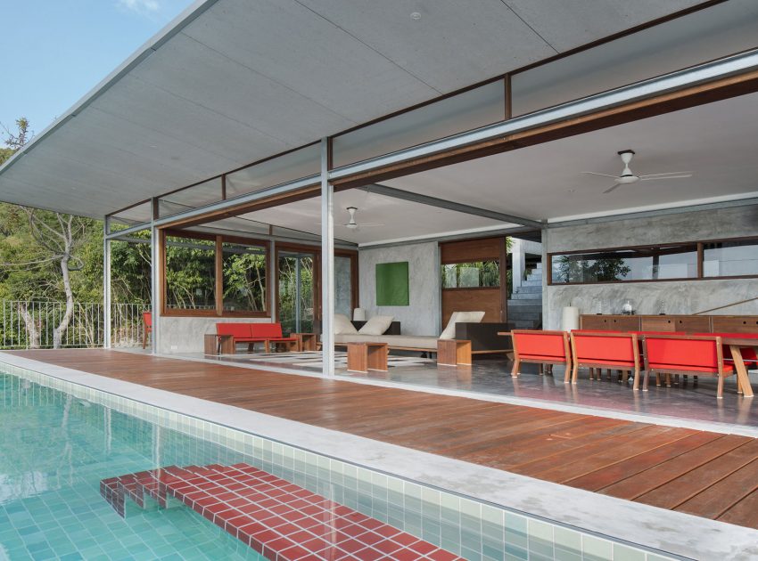 A Stunning House Built with Concrete, Wood, Steel and Glass Structure in Ko Samui, Thailand by Marc Gerritsen (5)