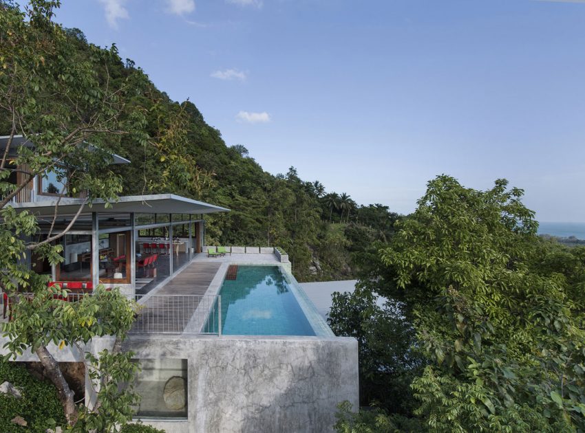 A Stunning House Built with Concrete, Wood, Steel and Glass Structure in Ko Samui, Thailand by Marc Gerritsen (6)