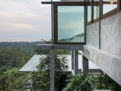 A Stunning House Built with Concrete, Wood, Steel and Glass Structure in Ko Samui, Thailand by Marc Gerritsen (8)