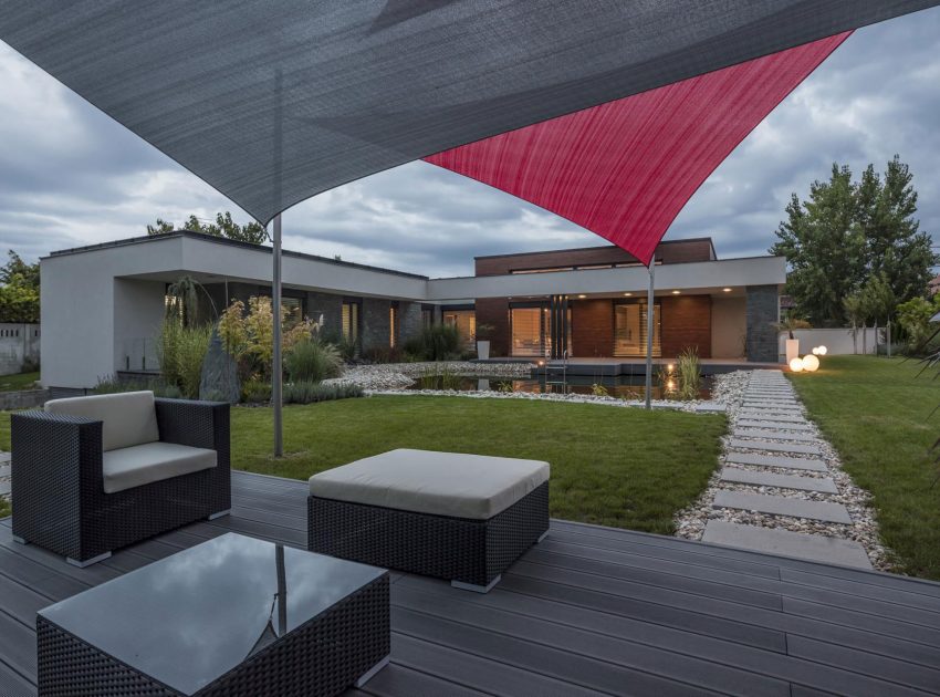 A Stunning L-Shaped Modern House for a Four-Person Family in Mosonmagyaróvár, Hungary by TOTH PROJECT (20)