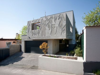 A Stunning Sculptural Concrete Villa in Bratislava, Slovakia by ARCHITEKTI ŠEBO LICHÝ (3)