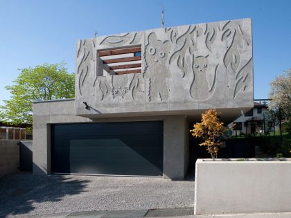 A Stunning Sculptural Concrete Villa in Bratislava, Slovakia by ARCHITEKTI ŠEBO LICHÝ (4)