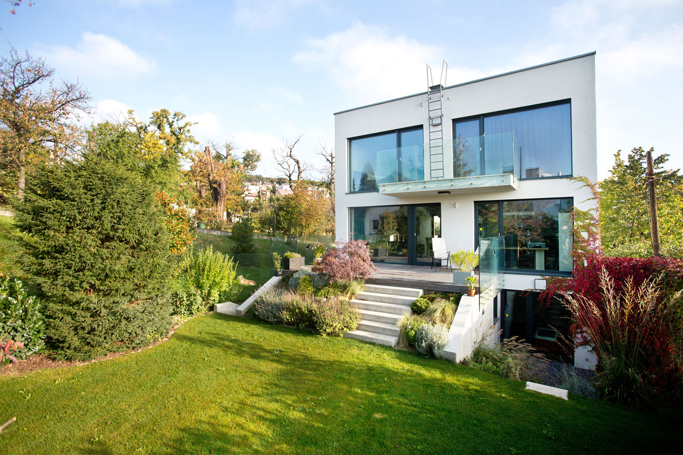A Stunning Sculptural Concrete Villa in Bratislava, Slovakia by ARCHITEKTI ŠEBO LICHÝ (9)