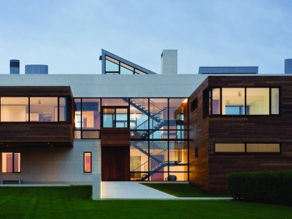 A Stunning Ultramodern Beach House Greeted by an Elegant Cantilevered Room in Southampton by Alexander Gorlin Architects (9)