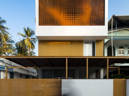 A Stunning and Spacious Home Framed by Perforated Corten Steel Walls in Kerala, India