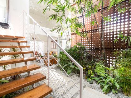 A Stunning and Spacious Home Framed by Perforated Corten Steel Walls in Kerala, India by LIJO.RENY Architects (19)