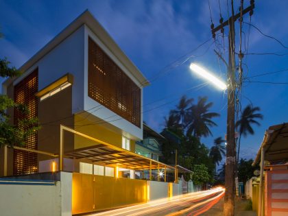 A Stunning and Spacious Home Framed by Perforated Corten Steel Walls in Kerala, India by LIJO.RENY Architects (28)