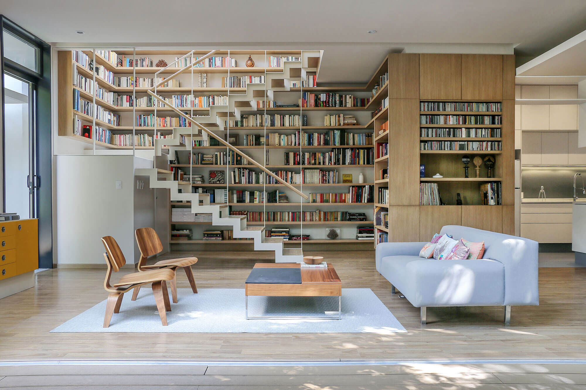 A Stunning Contemporary Home with a Large Bookshelf in Mexico City by Paul Cremoux Studio (13)